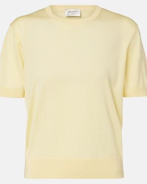 Saint Laurent Wool, Cashmere, And Silk Jumper - Yellow