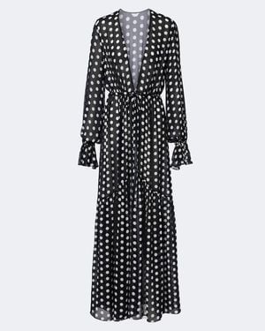 Alexandra Miro Clementine Polka-Dot Maxi Dress - Black