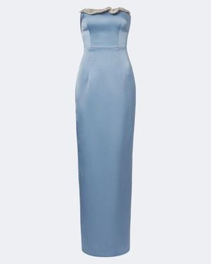 Rachel Gilbert Vestido Bustier Lorna Adornado - Azul