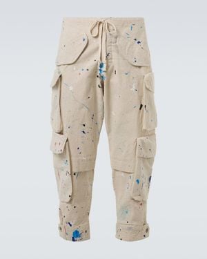 Greg Lauren Bedruckte Cargo-Hose Painters Aus Baumwolle - Natur