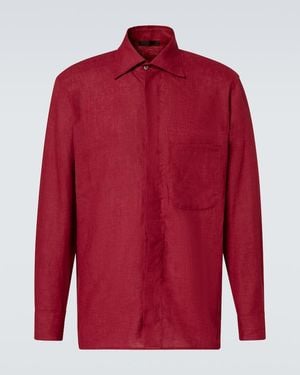 Saman Amel Linen Shirt - Red