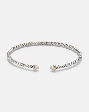 David Yurman Armreif Micro Cable Flex Aus Sterlingsilber Mit 14Kt Gelbgold Und Diamanten - Mettallic