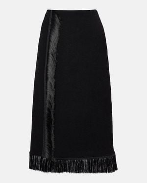 Jil Sander Fringed Midi Skirt - Black
