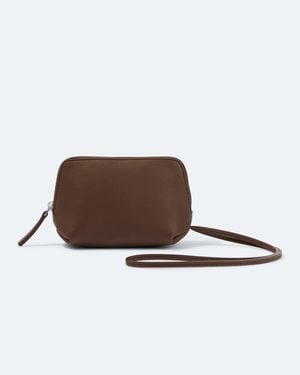 The Row Owen Leather Pouch - Brown