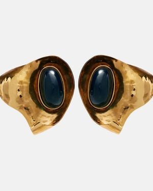 Saint Laurent Petal Clip-On Earrings - Brown