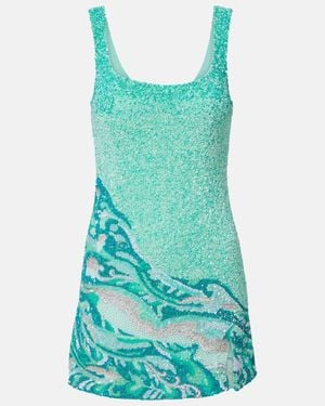 La Fuori Besticktes Minikleid Sea - Blau