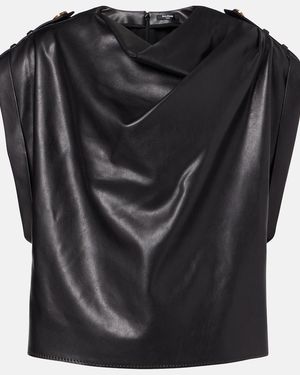 Balmain Draped Top - Black
