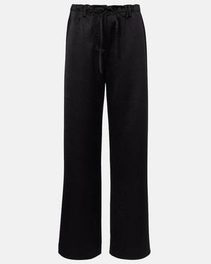 Proenza Schouler Label Magnus Crepe Wide-Leg Trousers - Black