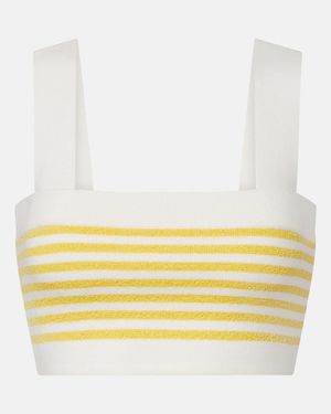 Posse Crop Top Ari A Rayas - Amarillo