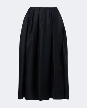 KHAITE Adara Pleated Silk Maxi Skirt - Blue