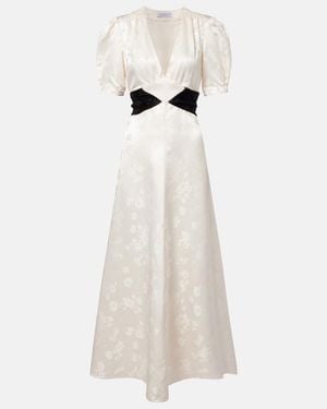 Gabriela Hearst Larkin Floral Silk Midi Dress - White