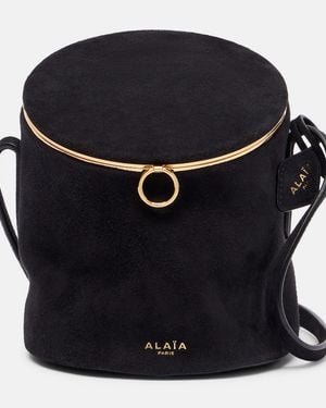 Alaïa Bucket-Bag La Canette Small Aus Veloursleder - Schwarz