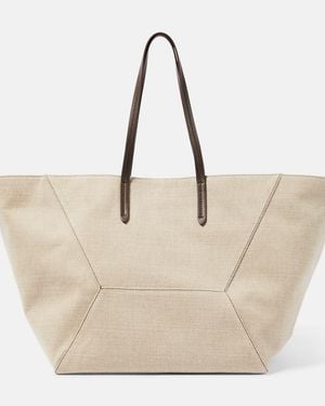 Brunello Cucinelli Large Canvas Tote Bag - Natural