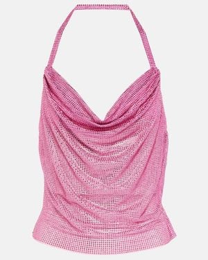 GIUSEPPE DI MORABITO Embellished Cowl-Neck Top - Pink