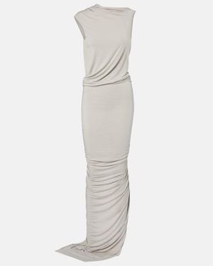 Rick Owens Eva Draped Jersey Gown - White