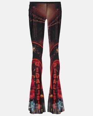 Jean Paul Gaultier Pigalle Printed Mesh Flared Trousers