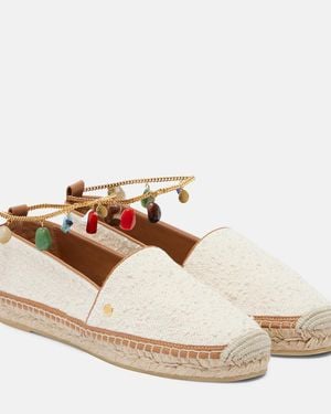 Stella McCartney Gaia Embellished Canvas Espadrilles - White