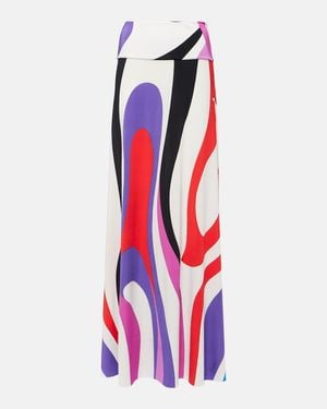 PUCCI Marmo Jersey Maxi Skirt - Red