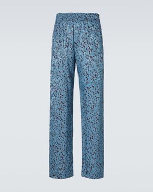 Dries Van Noten Printed Straight Trousers - Blue