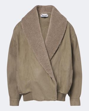 Stella McCartney Oversize Blouson Mit Teddy-Besatz - Natur