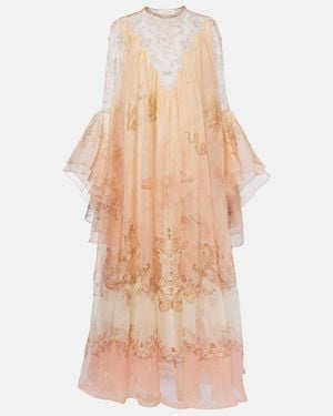 Zimmermann Hypnotic Printed Silk Gown - Natural