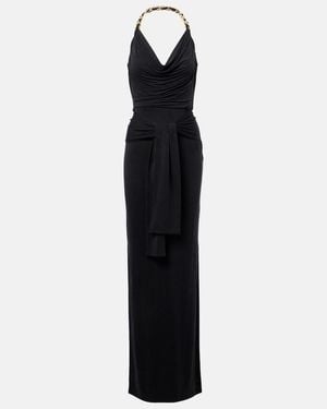 Balmain Draped Gathered Gown - Black