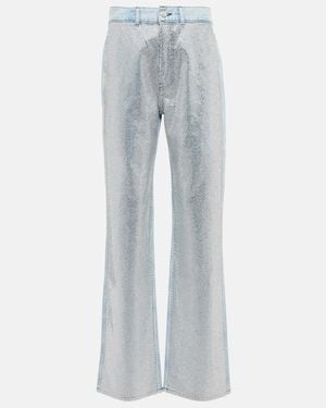 FRAME Le Jane Embellished High-Rise Jeans - Grey