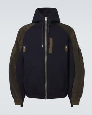 Sacai Hoodie Aus Baumwoll-Twill - Schwarz
