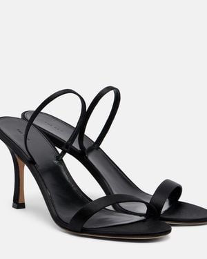 The Row Ella Satin Slingback Sandals - Black