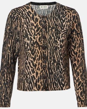 RIXO London Bedruckter Cardigan Peony Aus Wolle - Schwarz