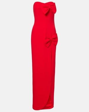 Alessandra Rich Bow-Detail Cady Gown - Red