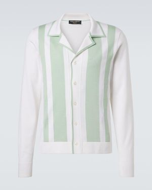Dolce & Gabbana Striped Wool And Silk Shirt - Green