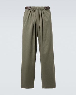 Loewe Cotton Belted Trousers - Green