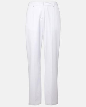 Valentino Low-Rise Cotton Slim Pants - White