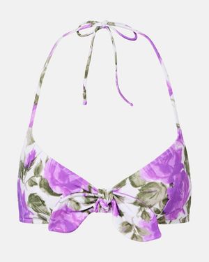 Chloé Floral Bikini Top - Purple