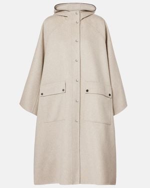 Brunello Cucinelli Hooded Cashmere Cape - Natural