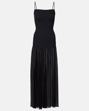 Hunza G Hybrid Plisse Maxi Dress - Black