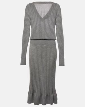 Proenza Schouler Eden Wool-Blend Midi Dress - Grey
