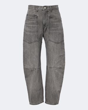 Nili Lotan Shon Barrel-Leg Jeans - Grey