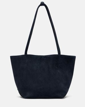 The Row Park Edge Medium Suede Tote Bag - Blue