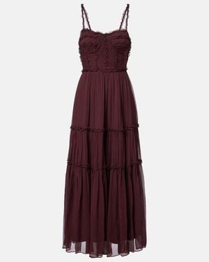 Ulla Johnson Talitha Ruffled Silk Chiffon Midi Dress - Purple