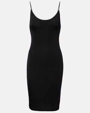 Saint Laurent Cassandre Jersey Midi Dress - Black