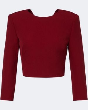 Safiyaa Top Cropped Yura De Crepe - Rojo