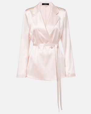 JOSEPH Joubert Silk Satin Blazer - Pink