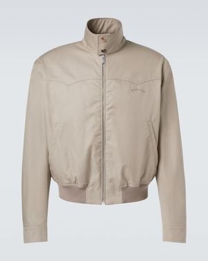 McQueen Logo Cotton Gabardine Jacket - Natural