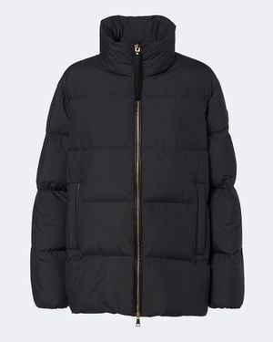 Moncler Leather-Trimmed Down Jacket - Black
