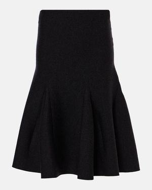 Alaïa Wool-Blend Midi Skirt - Black