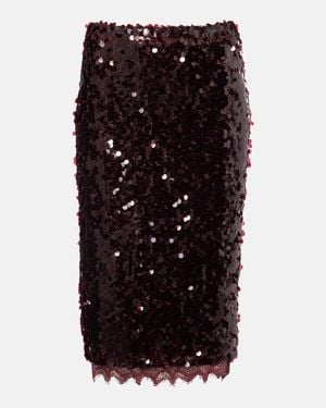 Christopher Esber Opaline Sequined Midi Skirt - Black