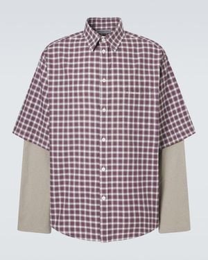Balenciaga Layered Checked Cotton Shirt