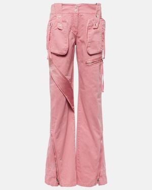 Blumarine Low-Rise Straight Cargo Jeans - Pink